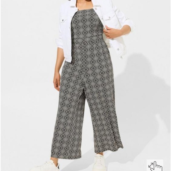 NWT 2x Studio Knit Tube Top Wide Leg Jumpsuit - Picture 2 of 6